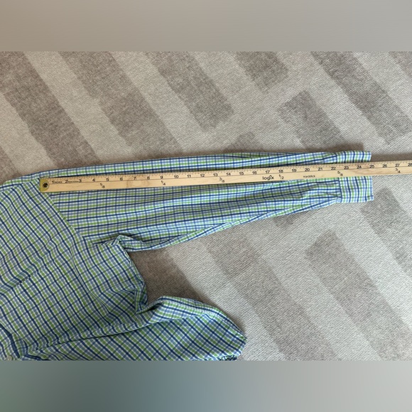 UNTUCKit Men’s Slim Fit Plaid Green and Blue Button Down Shirt (Size L) - Picture 7 of 7